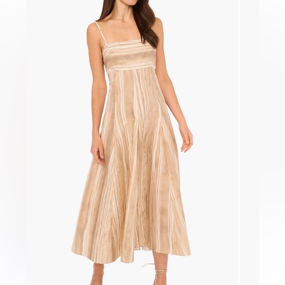 NWT CeCe Beige Striped Maxi Dress size XS - Picture 2 of 10